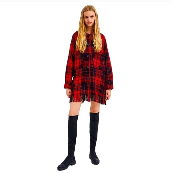 Zara Plaid Tweed Fringe - Picture 8 of 8